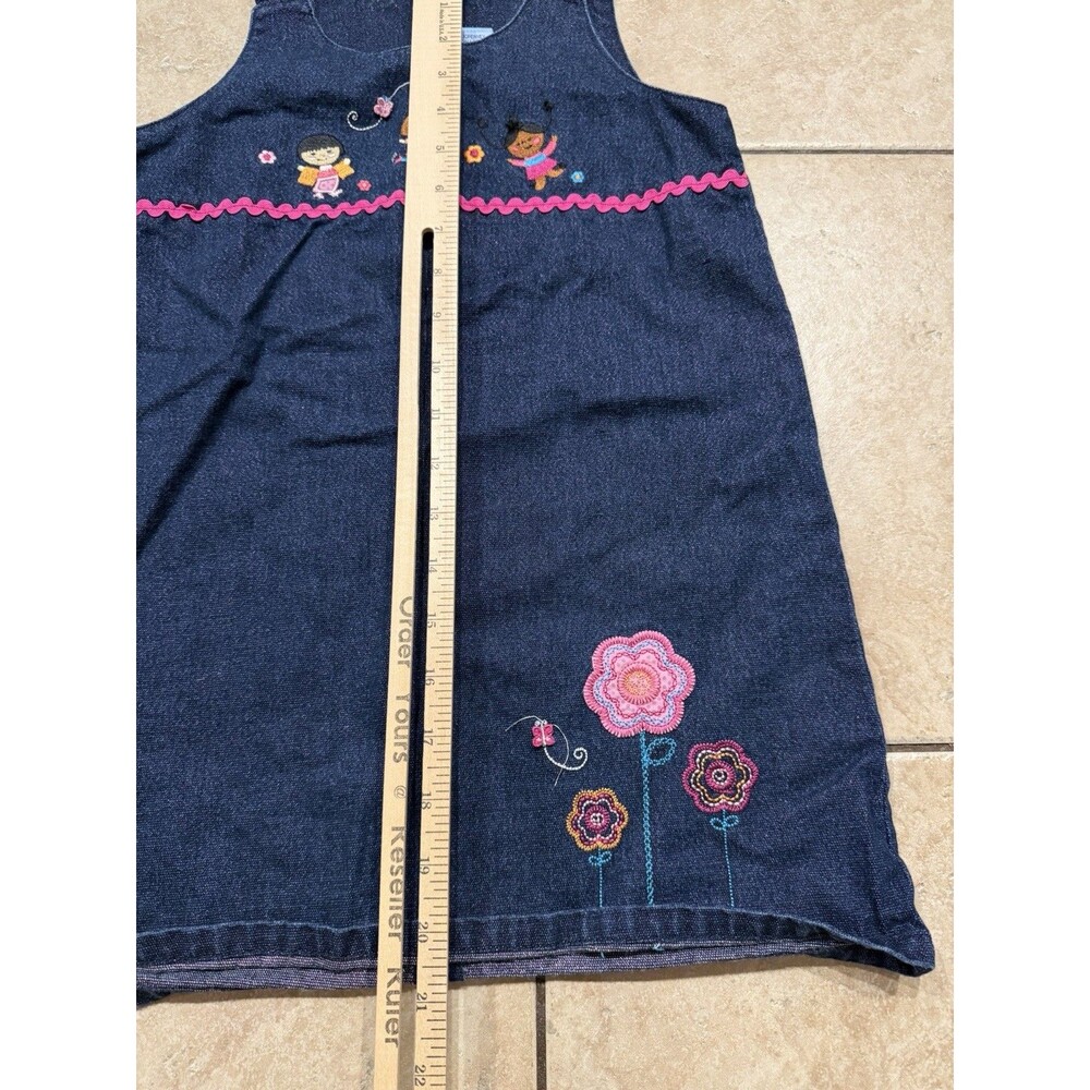 Vintage Disney Denim Dress Girls Toddler Size 6 Its A Small World After All - Picture 8 of 8